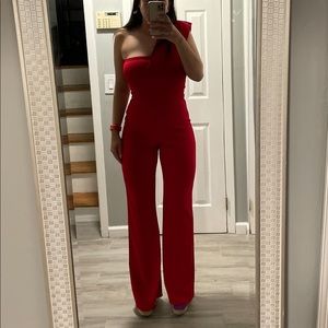 Prettylittlething Red Jumpsuit